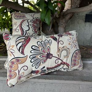 Outdoor furniture accent pillows Hampton Bay lumbar comfort set of two